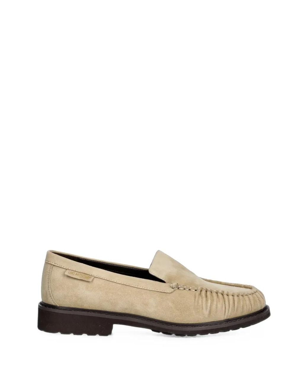 Love Moschino Natural Gathered Slip-On Loafers