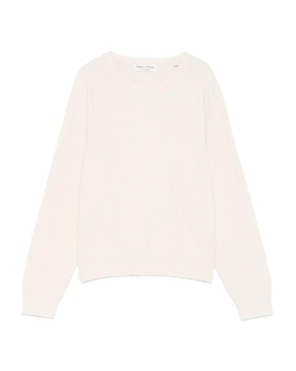 Marc O' Polo White Ribbed Crew-Neck Sweater
