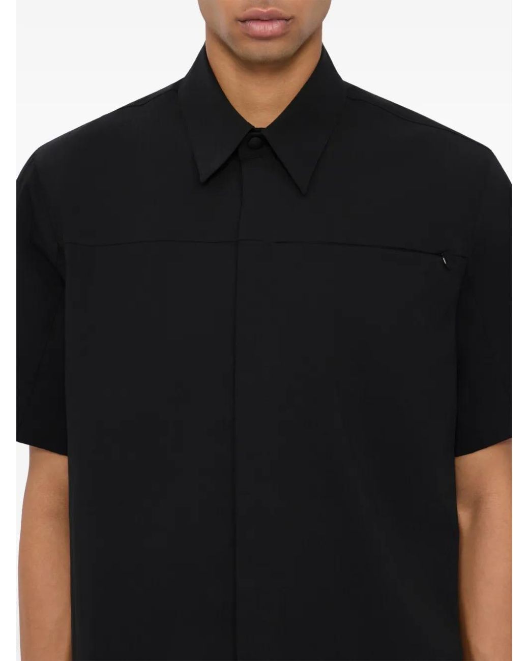 MSGM Black Chemise À Manches Courtes for men