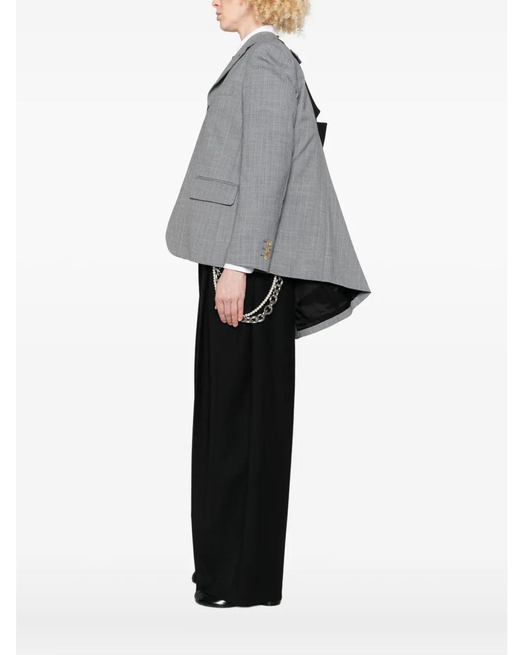 Comme des Garçons Gray Pinstripe Two-Tone Jacket