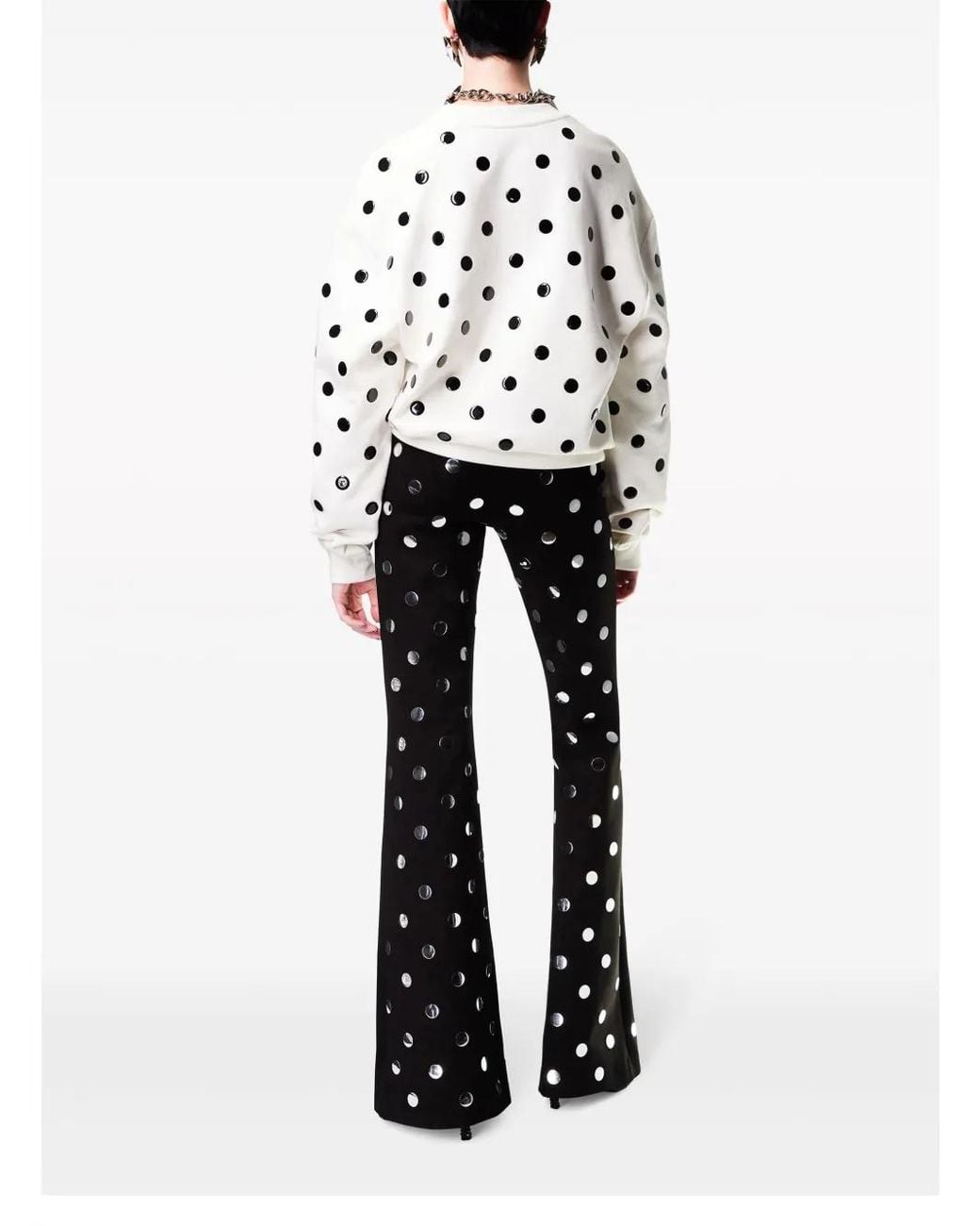Area White Polka-Dot Cotton Sweatshirt