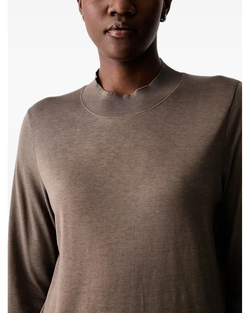 Marc O' Polo Black Ribbed Mock-Neck Long-Sleeve Top