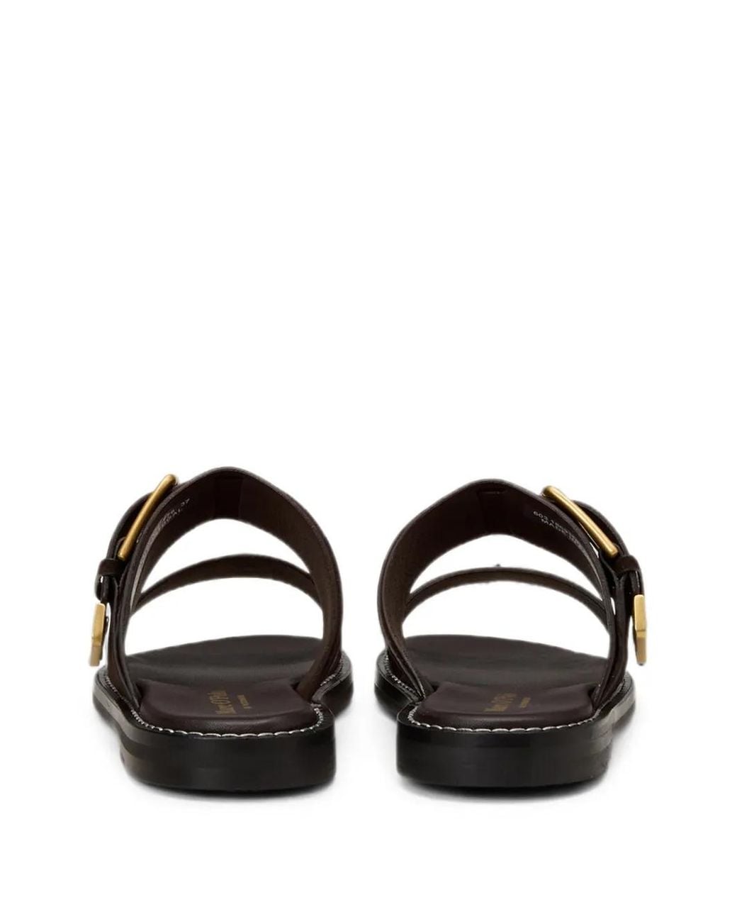 Marc O' Polo Brown Buckle-Fastening Double-Strap Sandals