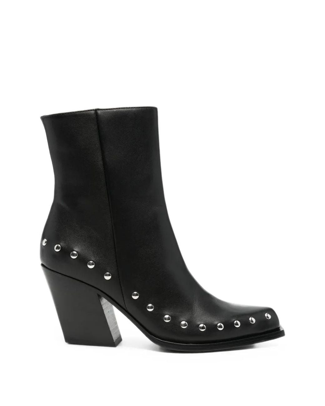 Vic Matié Black Bottines Tronc Xavier En Cuir À Détails De Clous