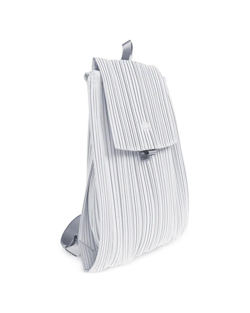 Pleats Please Issey Miyake White Pleated Backpack