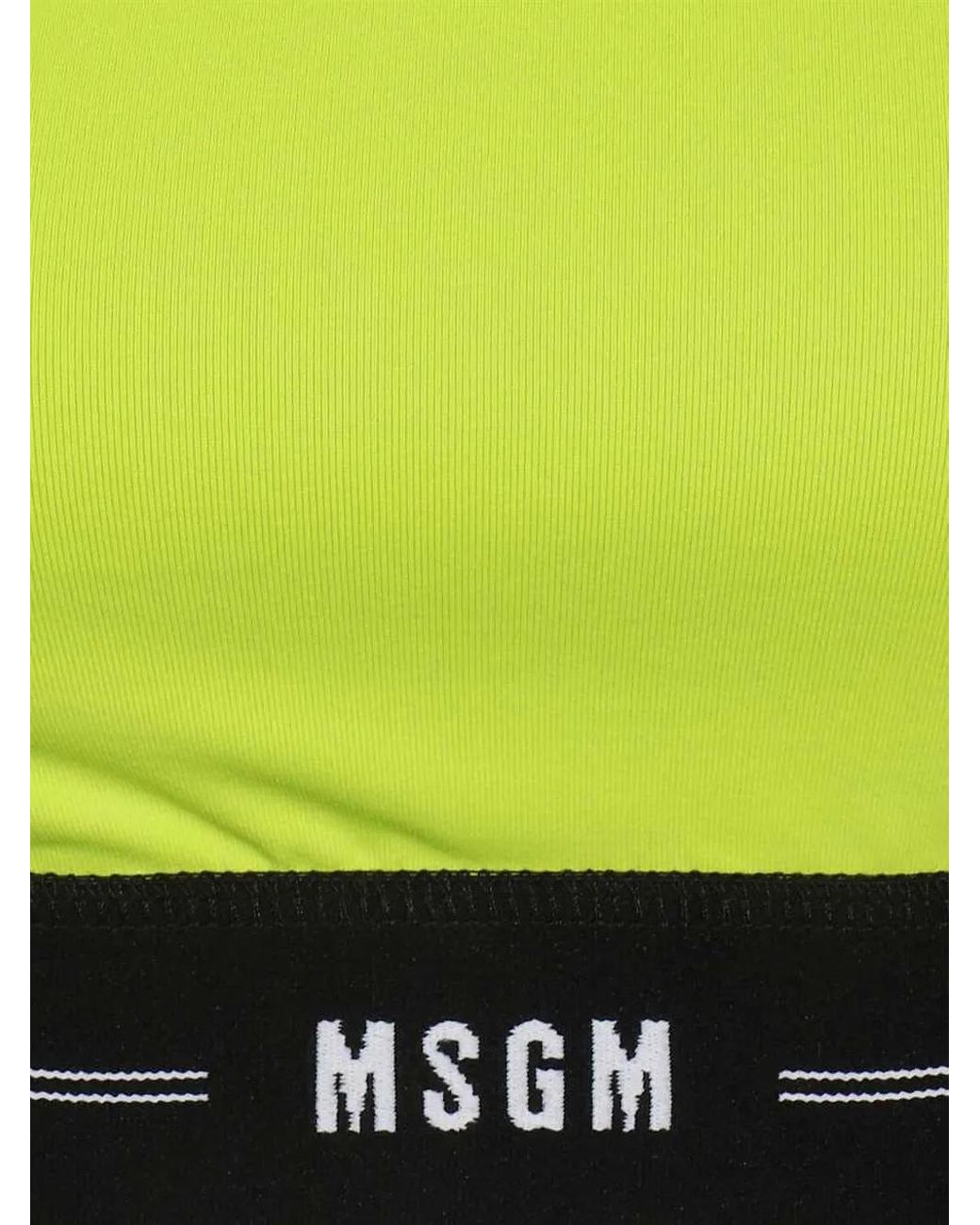 MSGM Green Cropped T-Shirt