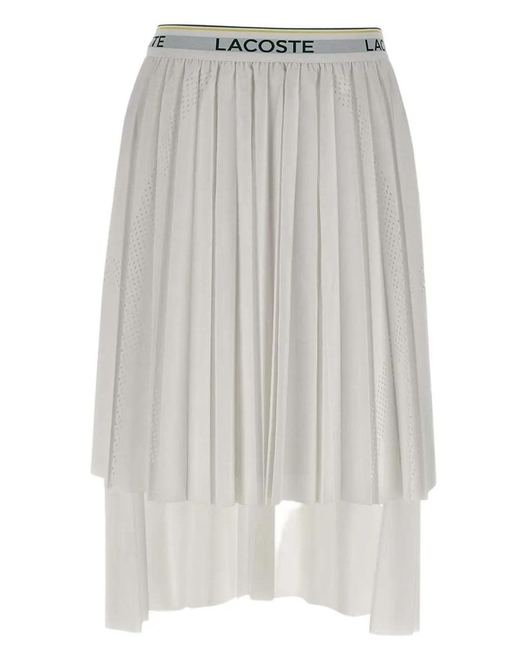 Lacoste White Pleated Midi Skirt