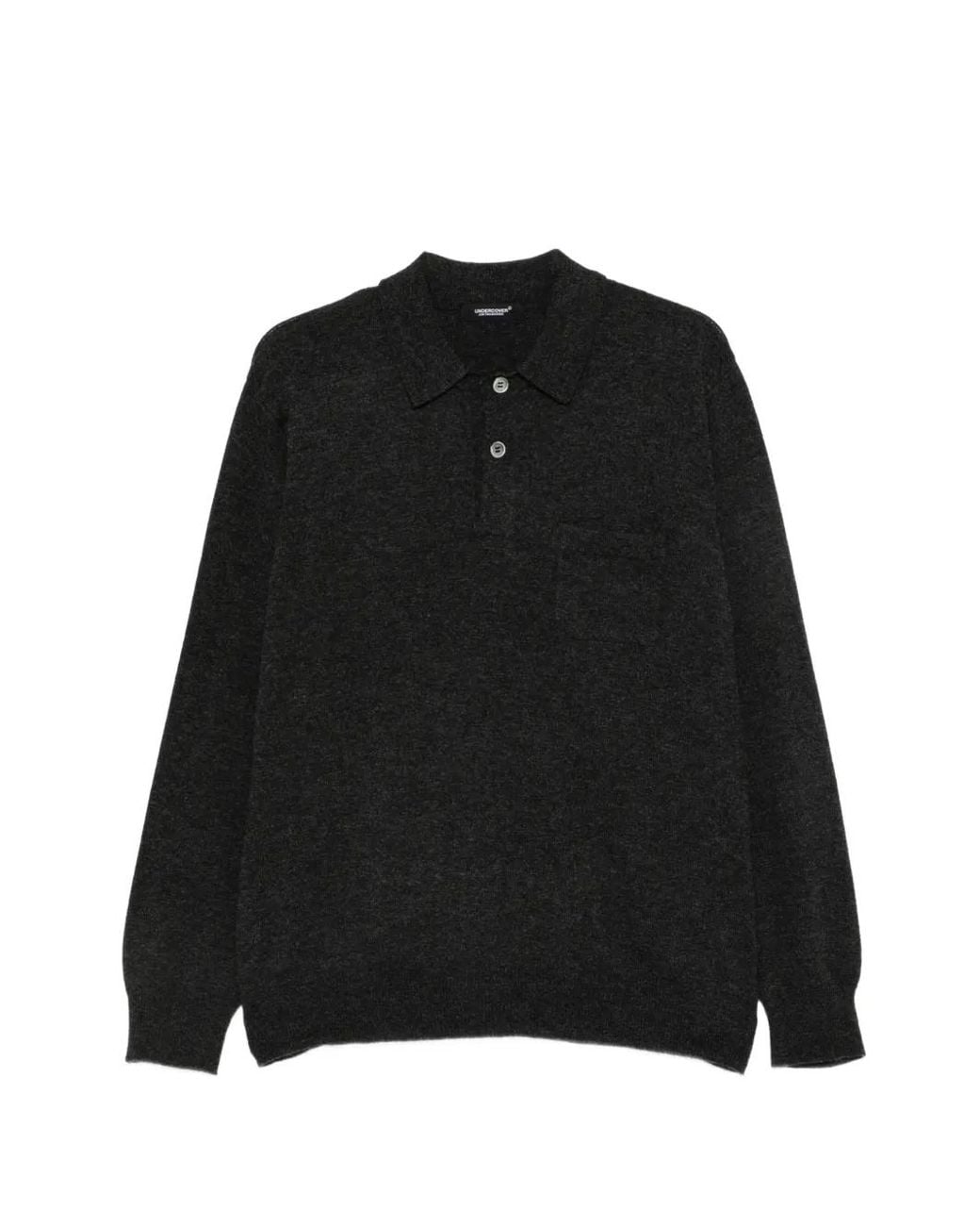 Undercover Black Button-Up Polo Sweater for men