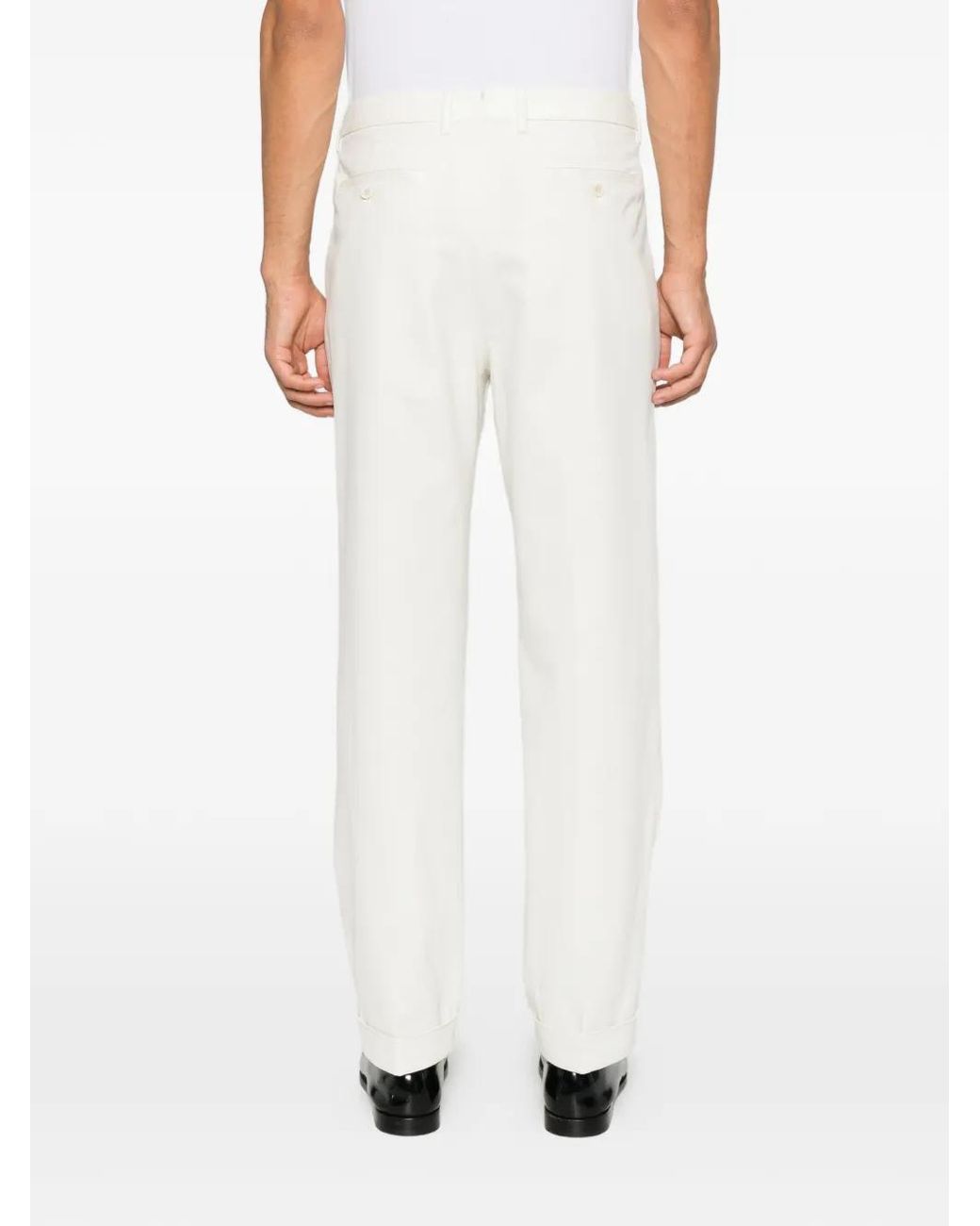 GTA White Pantalon Dante À Plis Et Revers for men