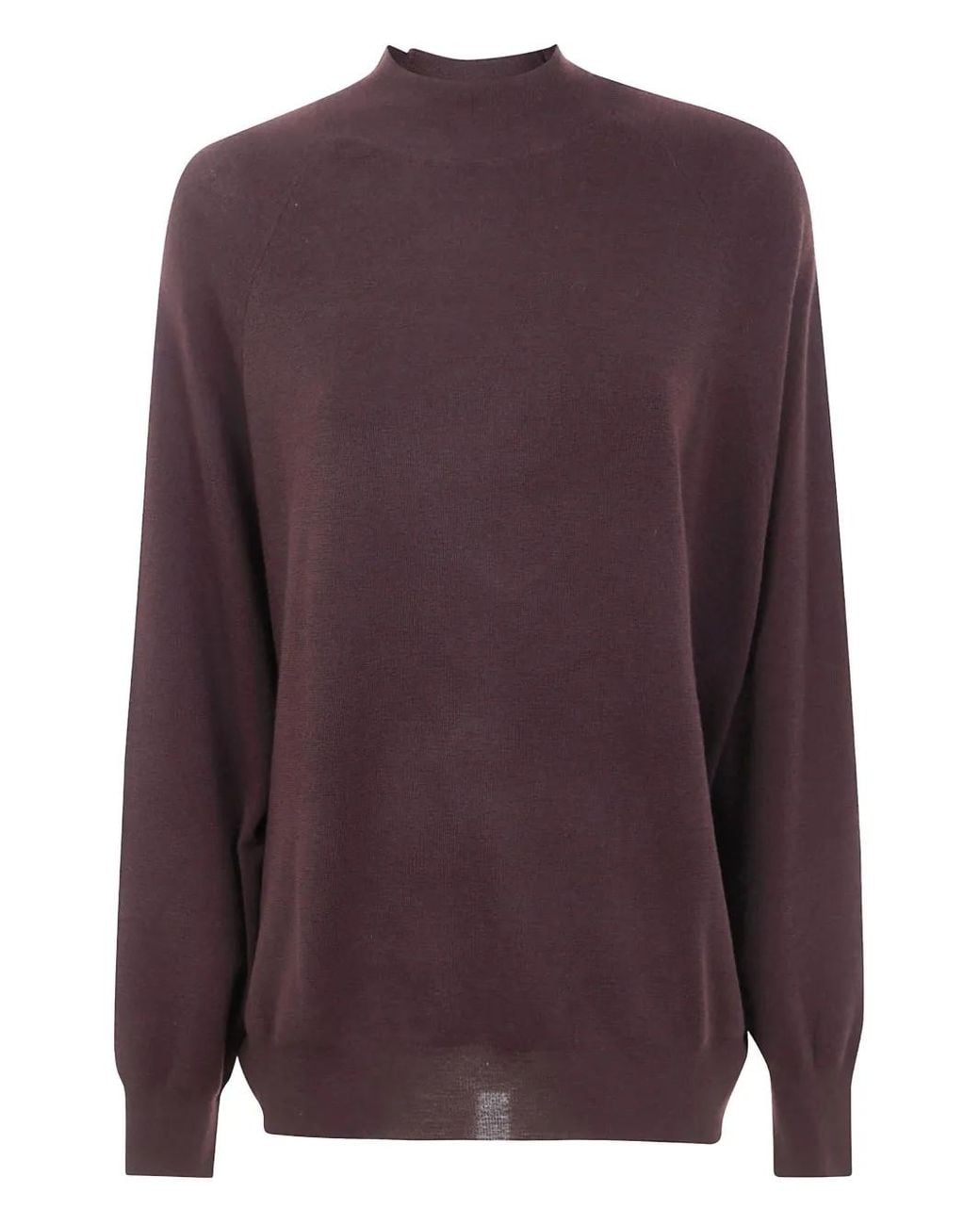 Aspesi Purple Raglan-Sleeve Wool Sweater