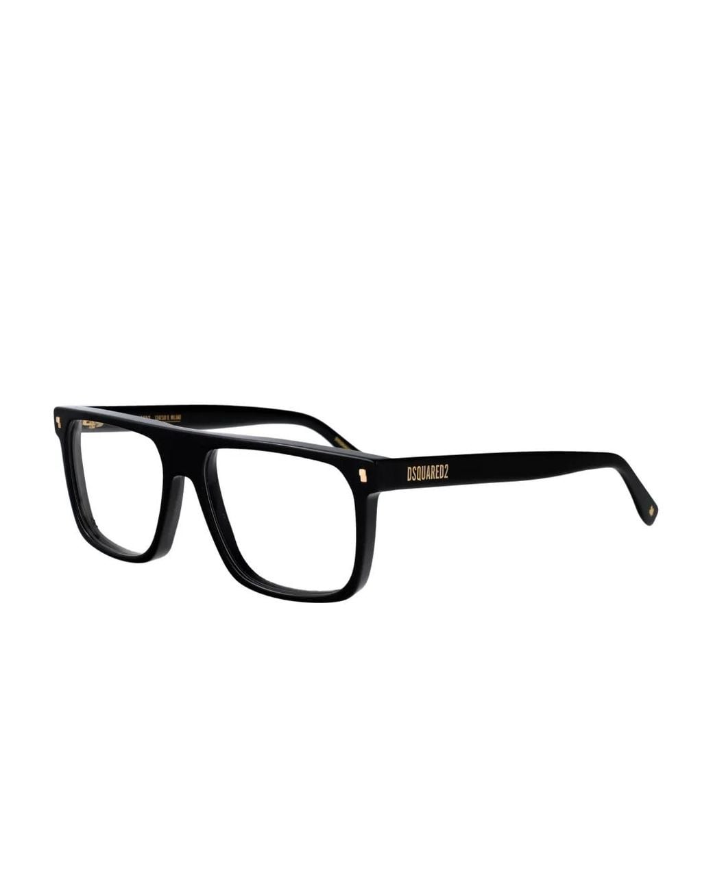 DSquared² Black Rectangle-Frame Glasses for men