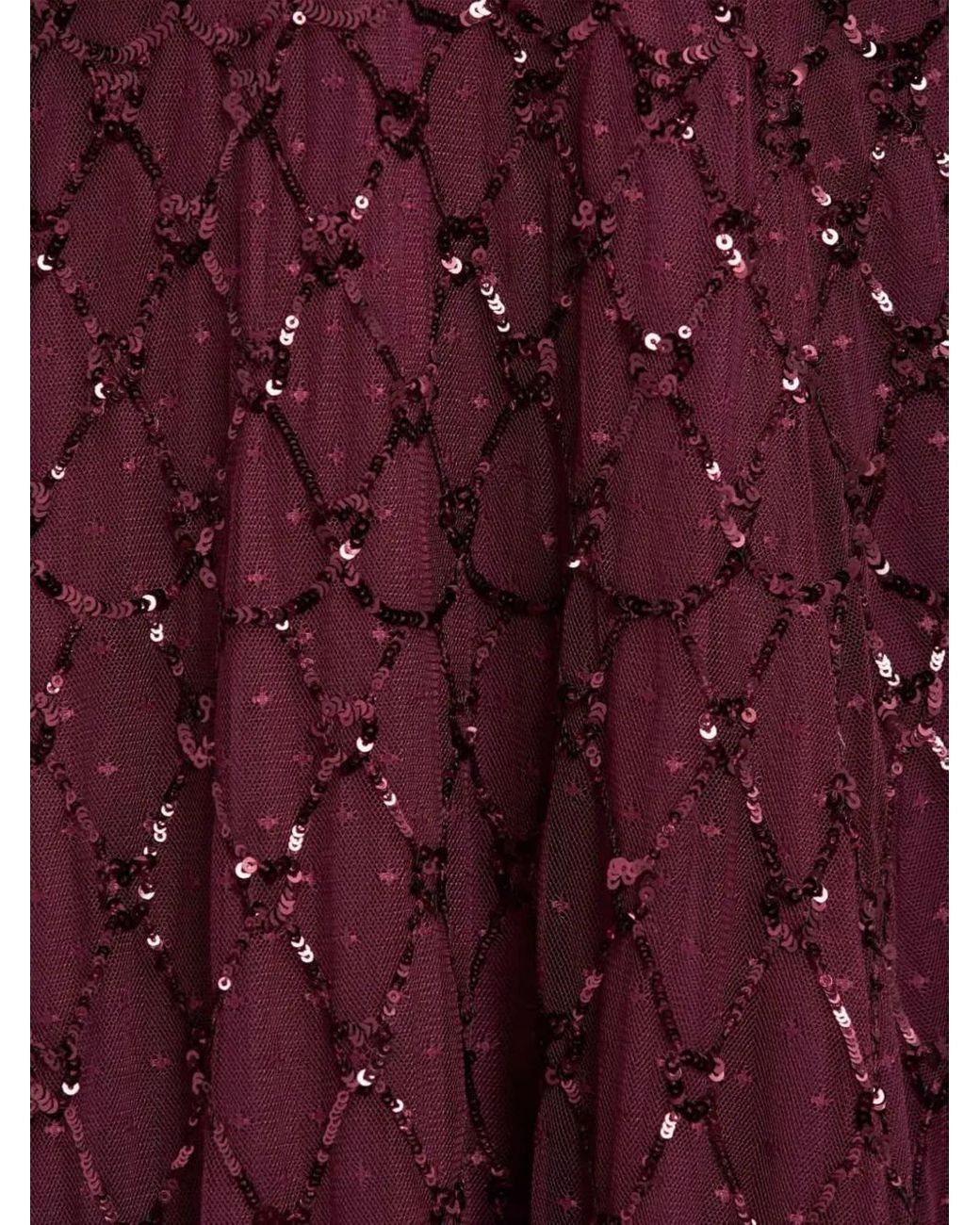 Needle & Thread Purple Heart Lattice Cape Ankle Gown