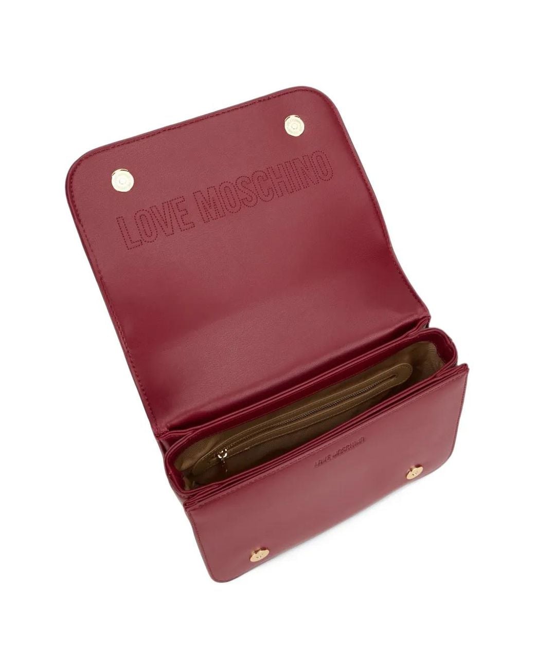 Love Moschino Red Logo-Appliqué Shoulder Bag