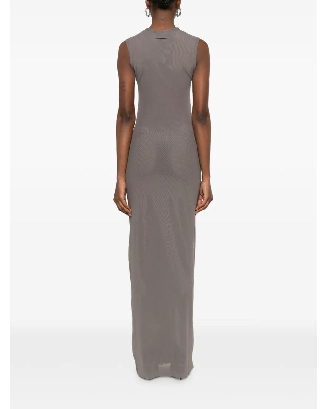Jean Paul Gaultier Natural Gathered Sleeveless Maxi Dress
