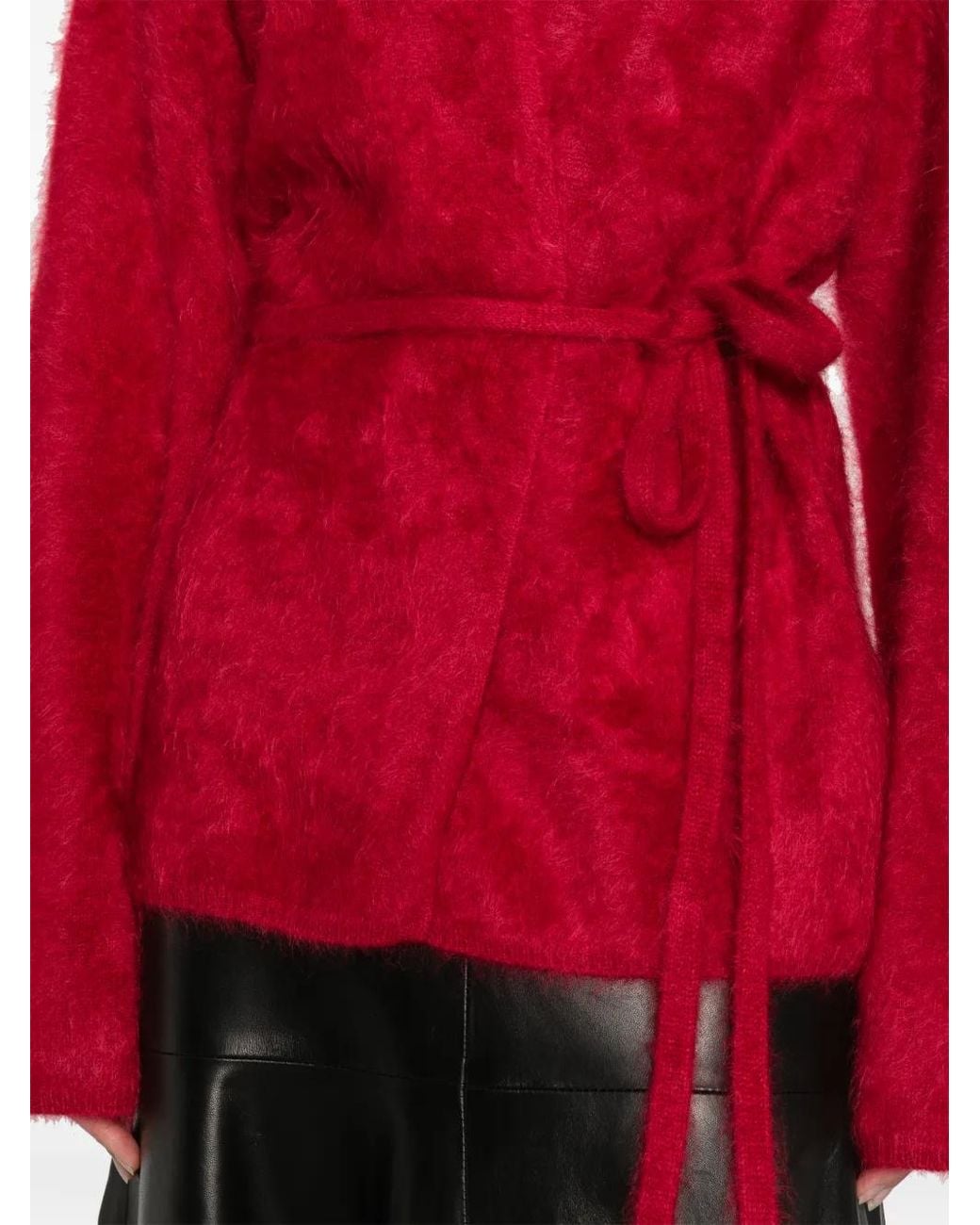Soft Goat Red Brushed Cardigan