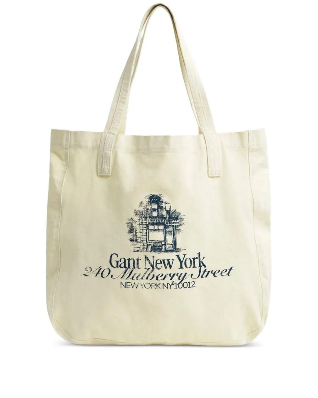Mulberry White Printed Tote Bag