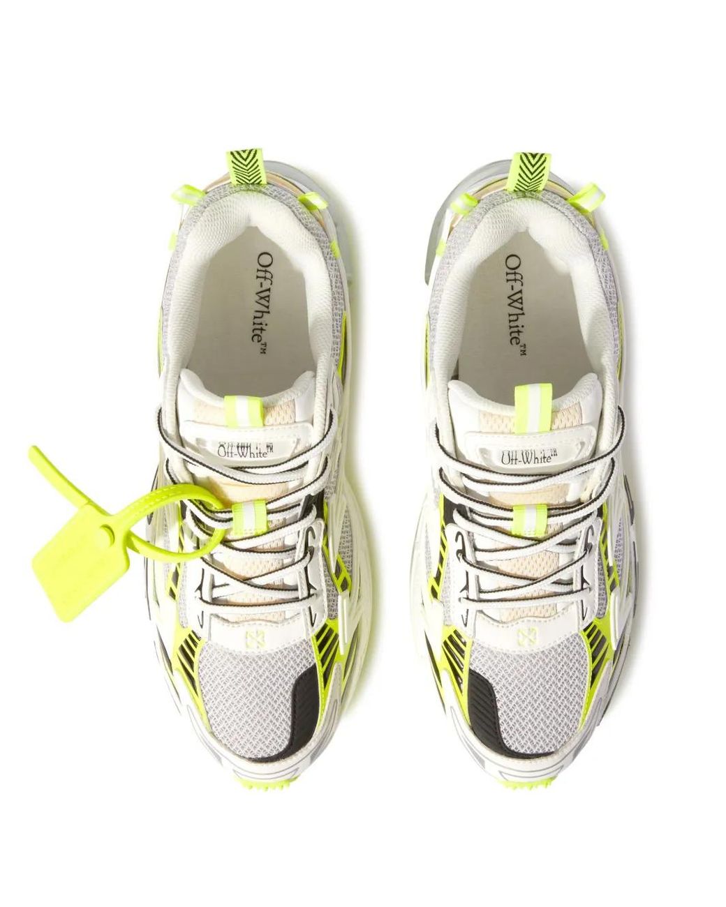 Off-White c/o Virgil Abloh Yellow Mesh Logo-Patch Lace-Up Sneakers for men