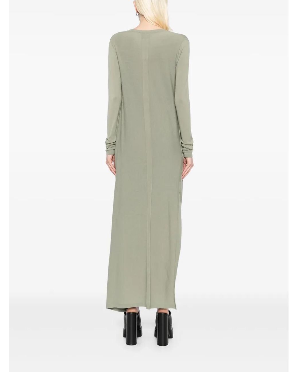 Rick Owens Gray Draped Knitted Dress