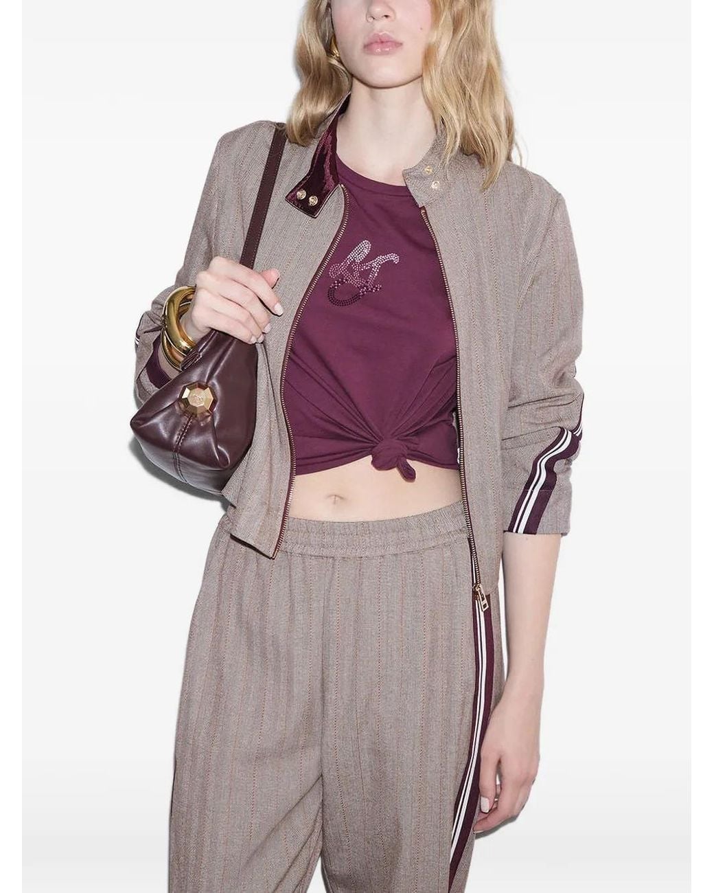 Liu Jo Brown Jacket With Tape