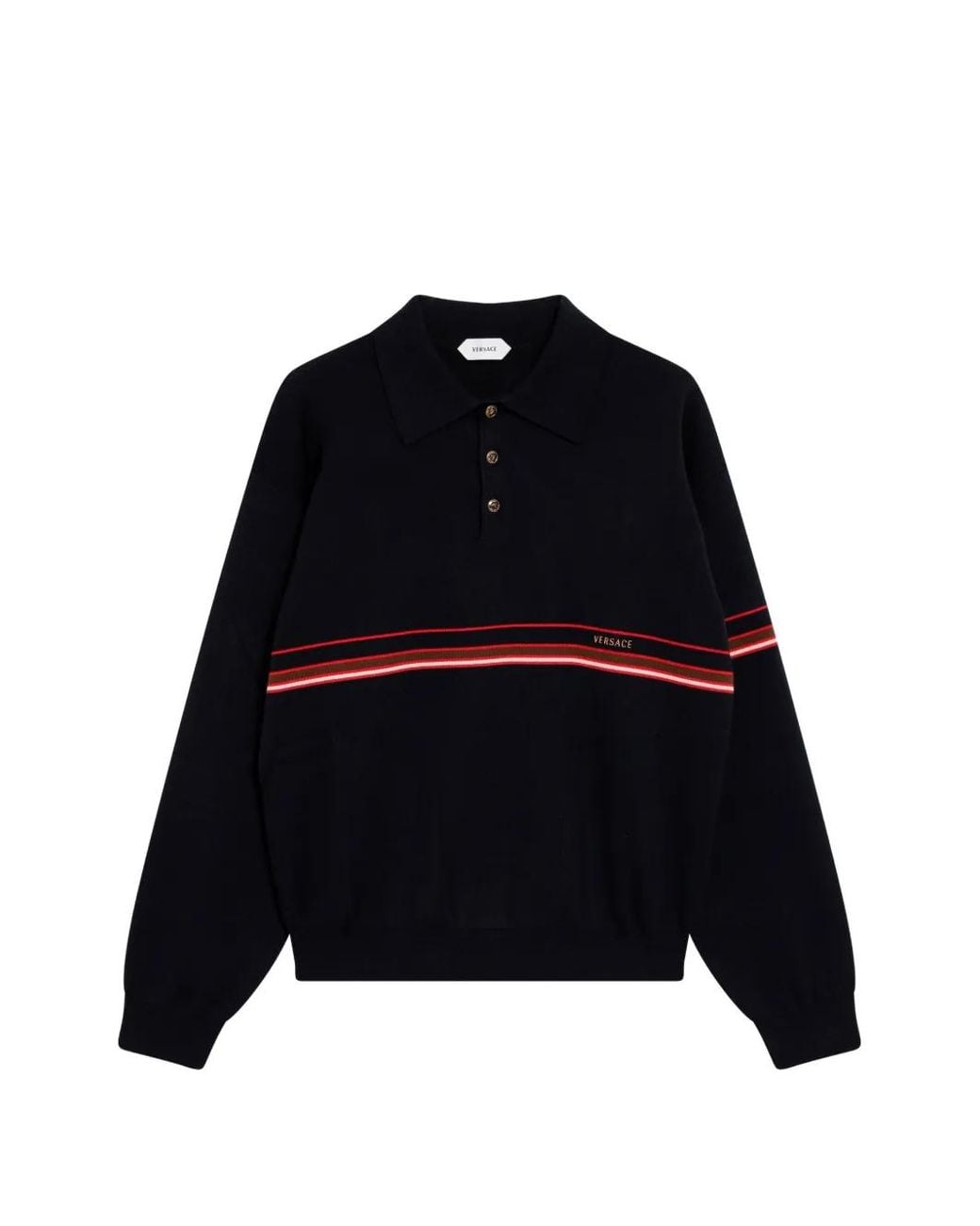 Versace Gestreept Poloshirt in het Black voor heren