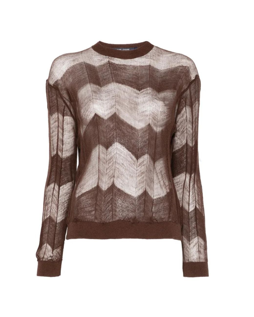 Sofie D'Hoore Brown Moraca Chevron Sweater