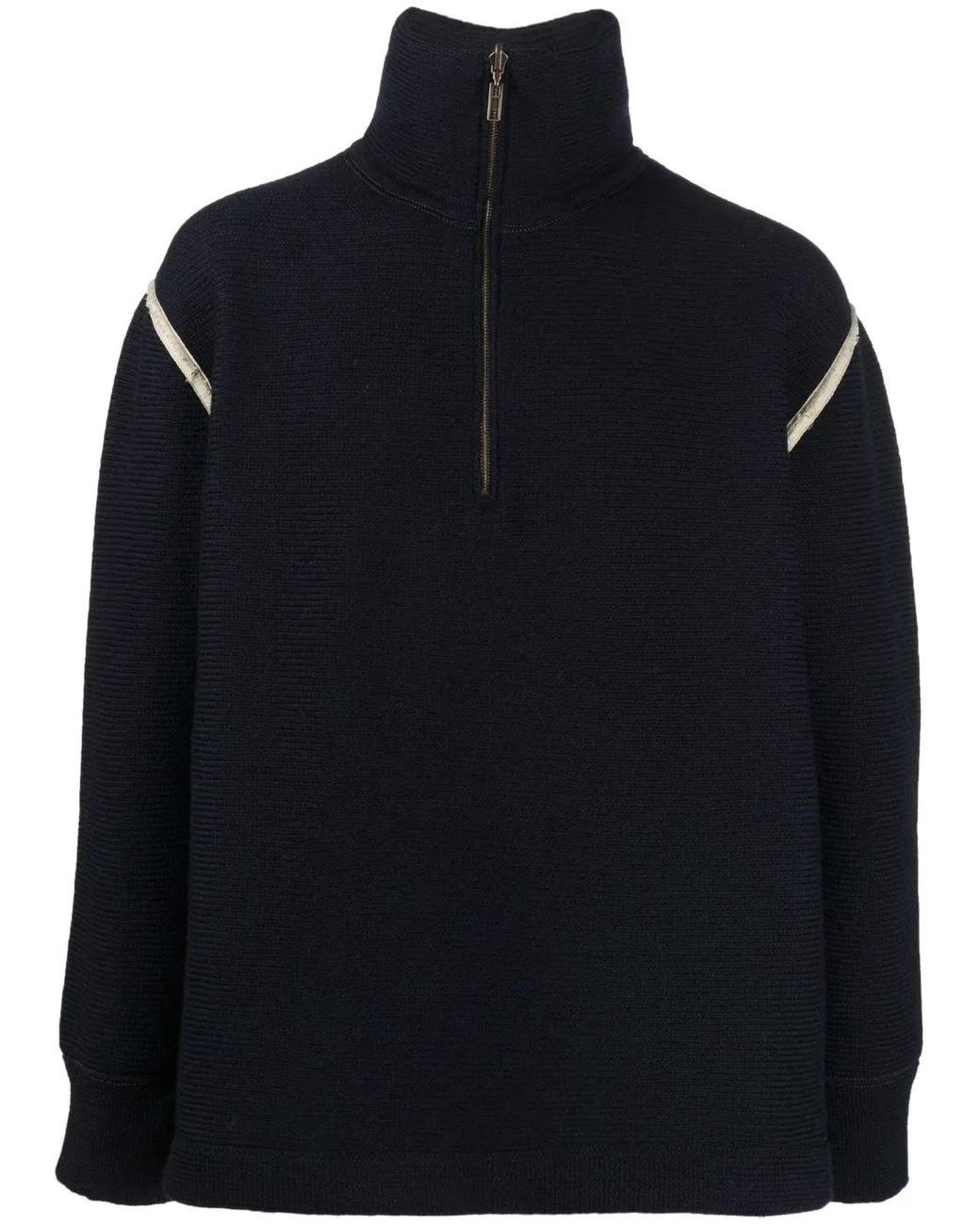Maison Margiela Blue Elbow-Patch Sweater for men