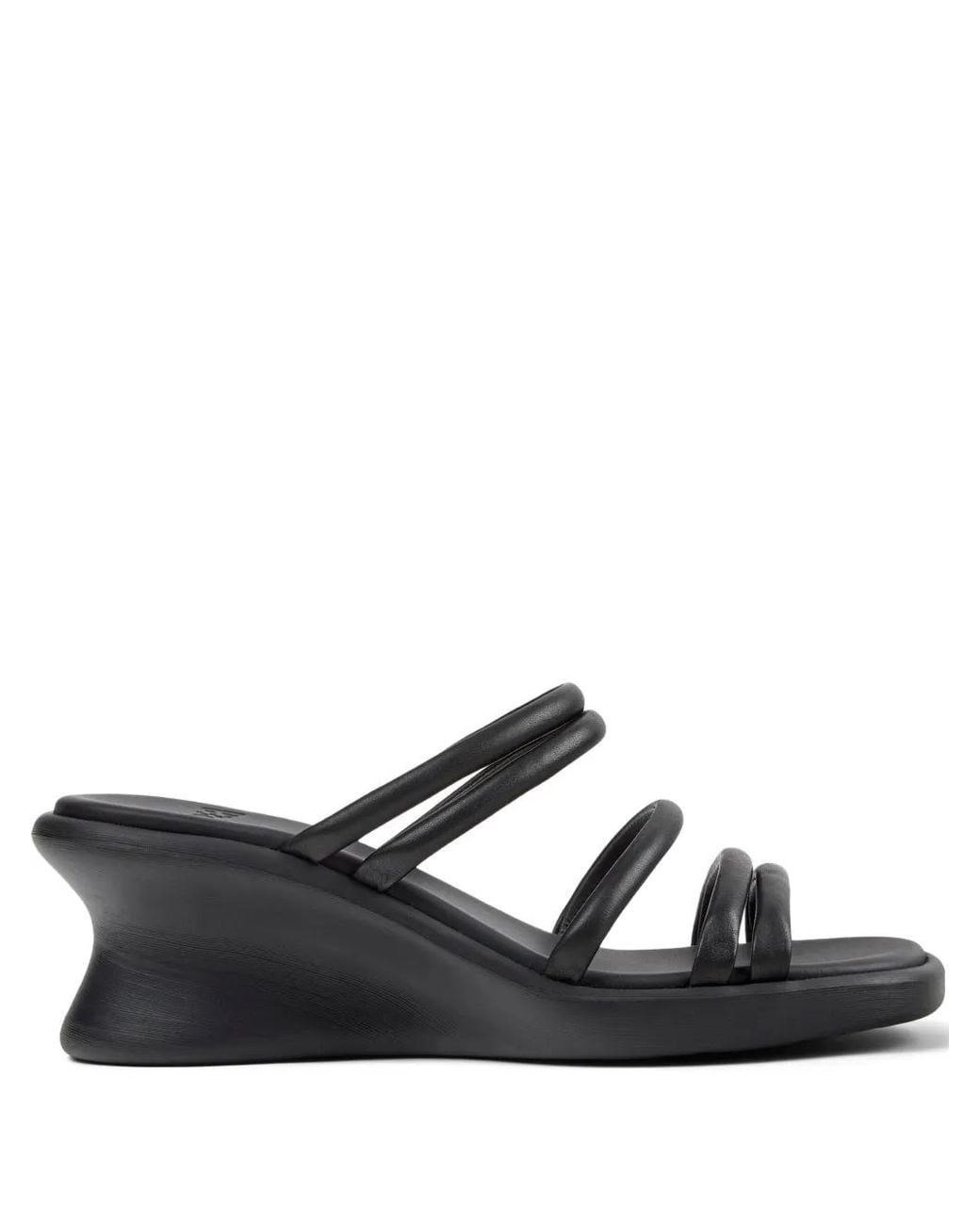 Camper Black Strap-Detail Wedge Sandals