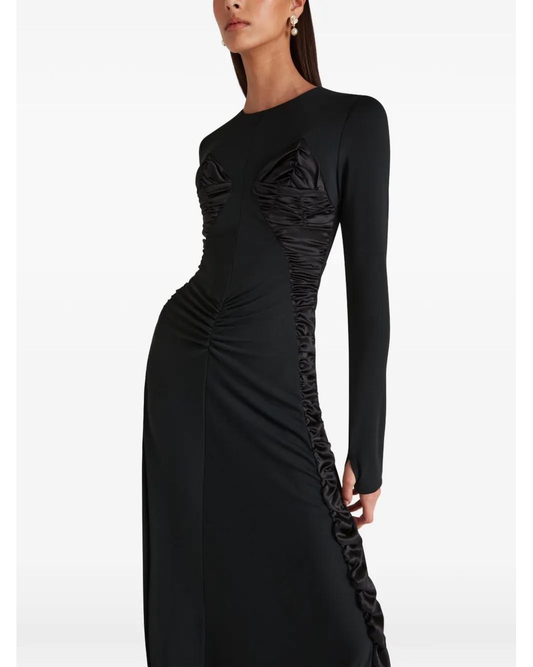 Violante Nessi Black Mengoni Ruched Maxi Dress