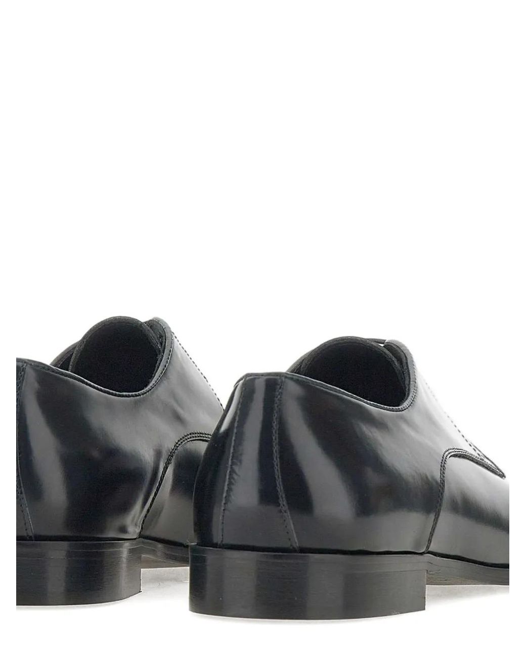 Duca Degli Abruzzi Gray Lace-Up Leather Derby Shoes for men