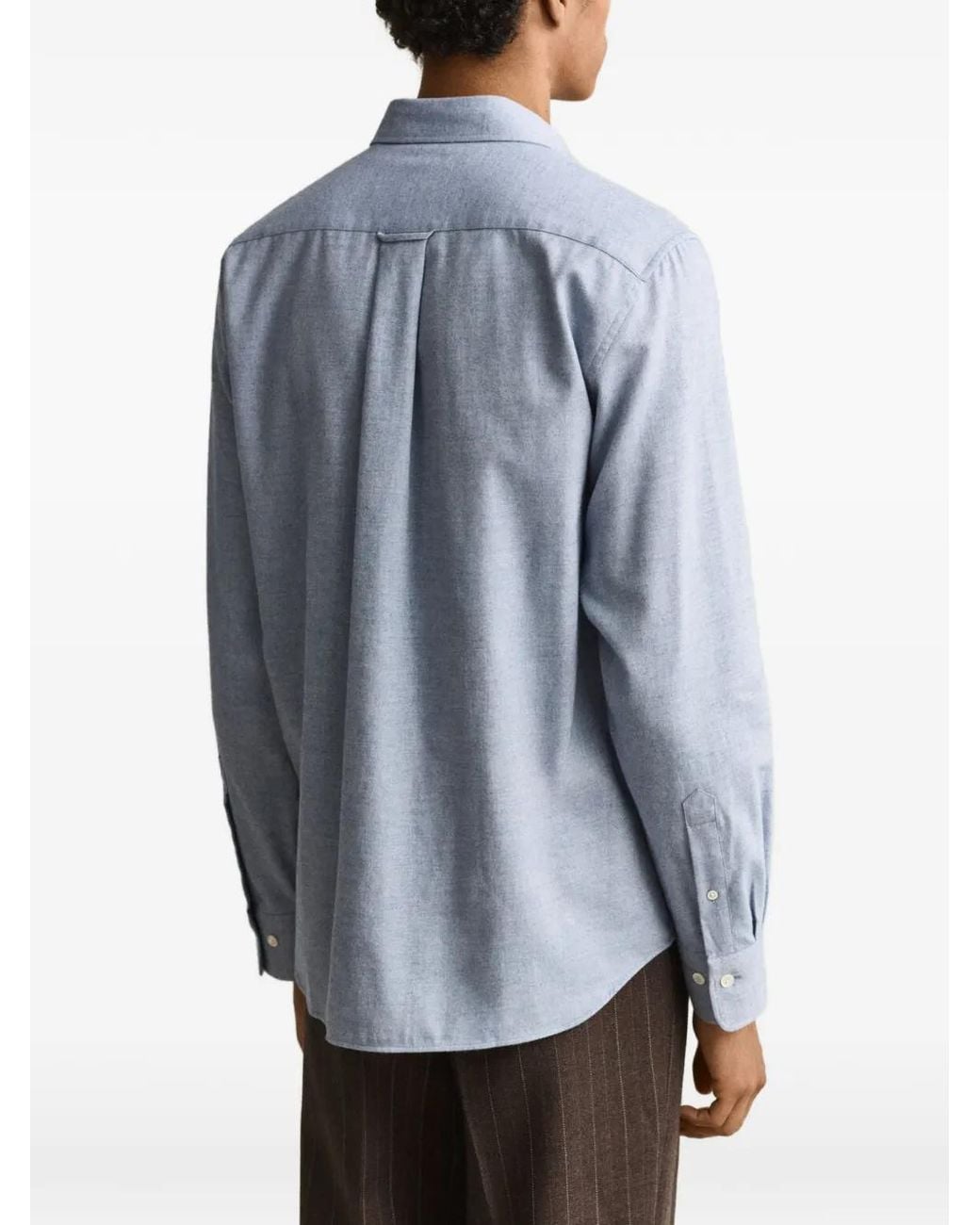 Gant Blue Mélange-Effect Button-Down Shirt for men