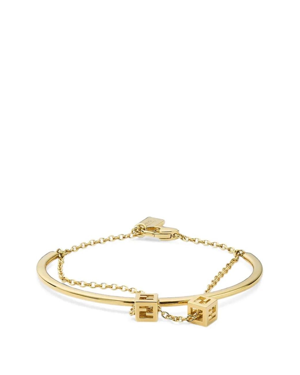 Fendi Metallic Faces Cube-Charm Bracelet