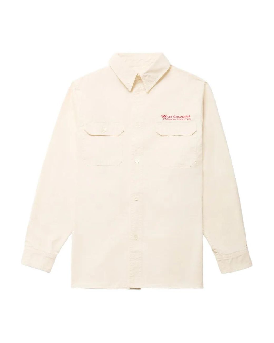 Willy Chavarria White Logo-Embroidered Shirt for men