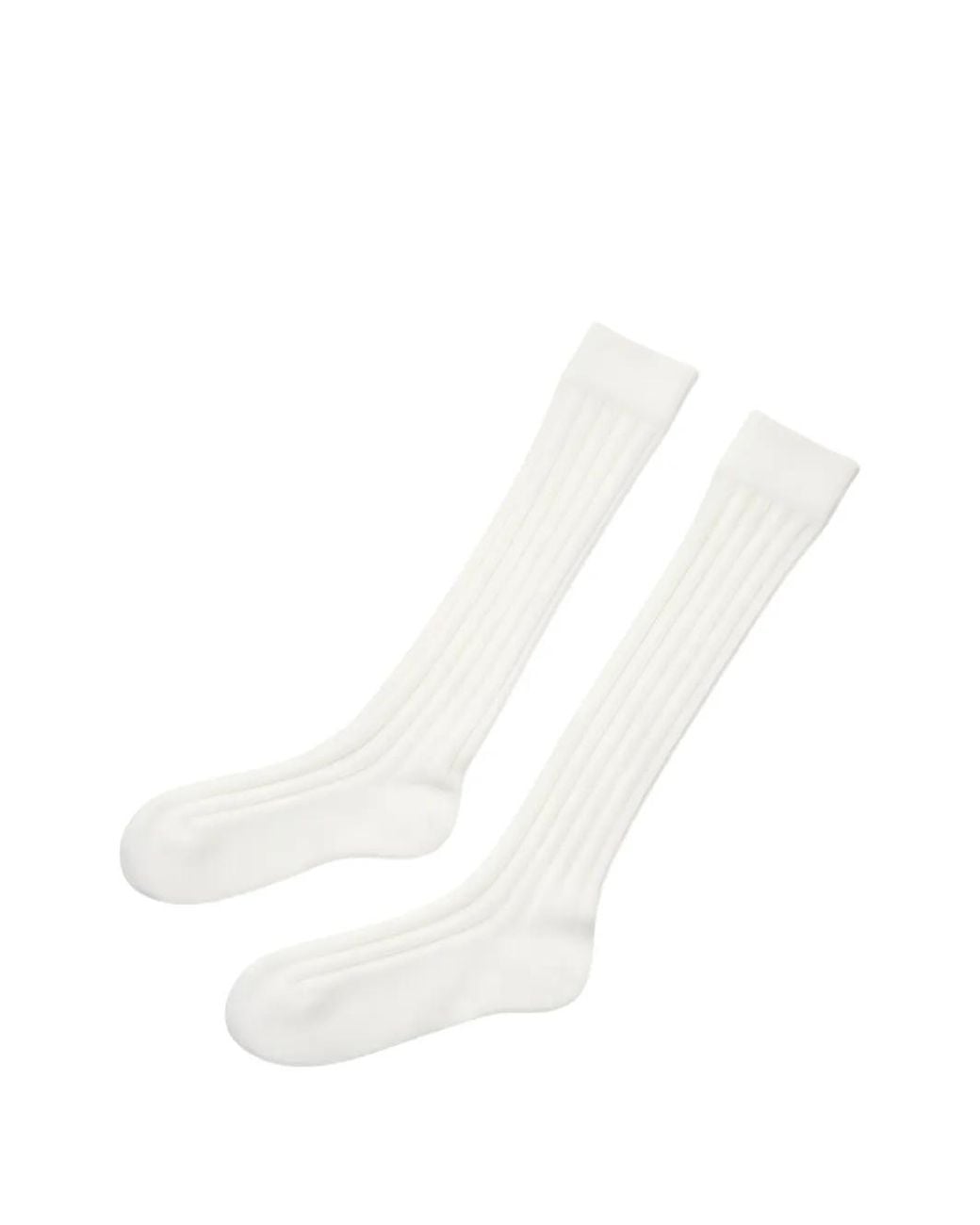 Brunello Cucinelli White Ribbed-Knit Socks