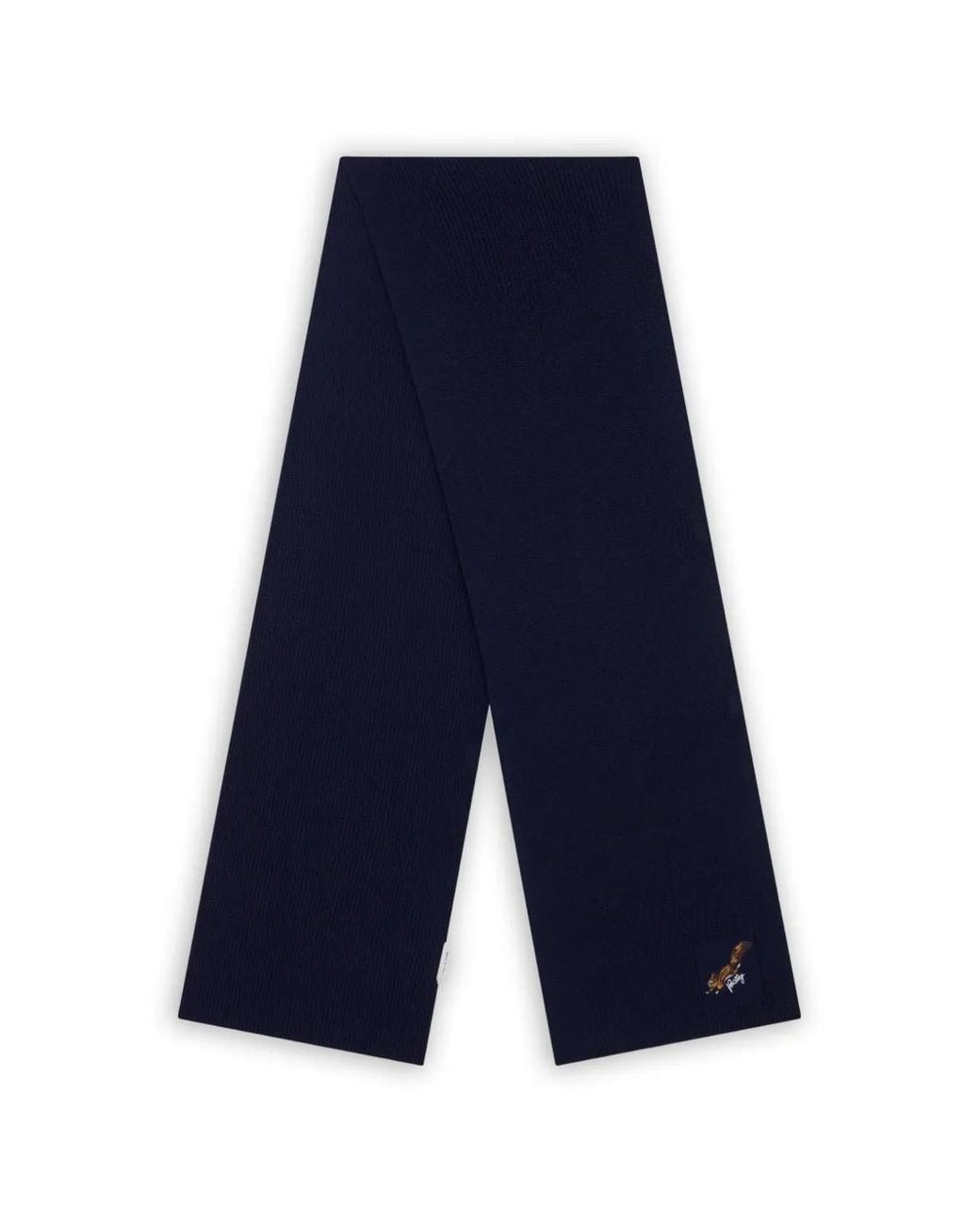 Bally Blue Logo-Embroidered Ribbed-Knit Scarf for men