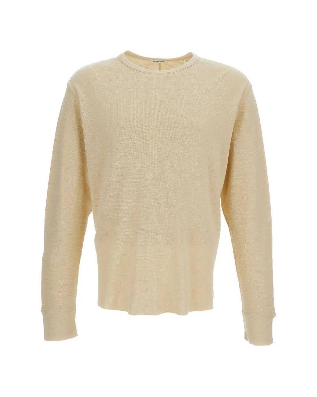 sunflower White Long-Sleeve Cotton T-Shirt for men