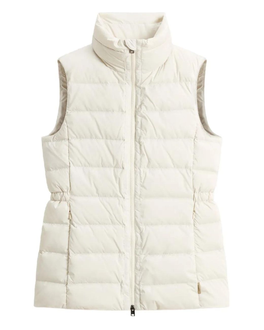 Woolrich White Padded High-Neck Gilet