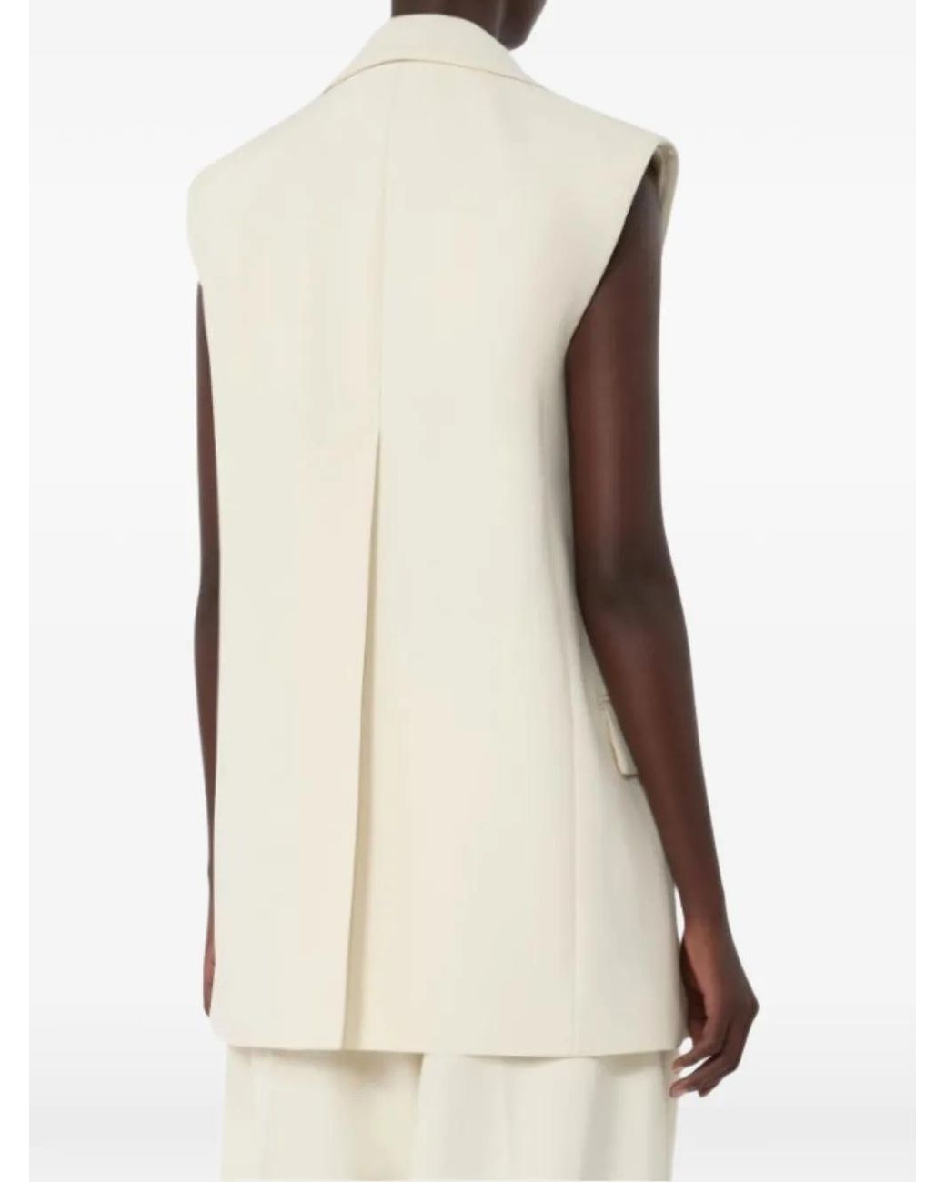Sportmax White Sleeveless Tailored Gilet