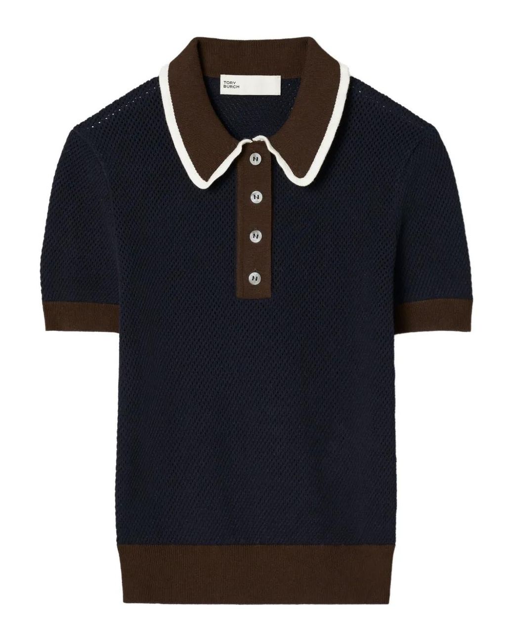 tory-burch-blue-Knitted-Polo-