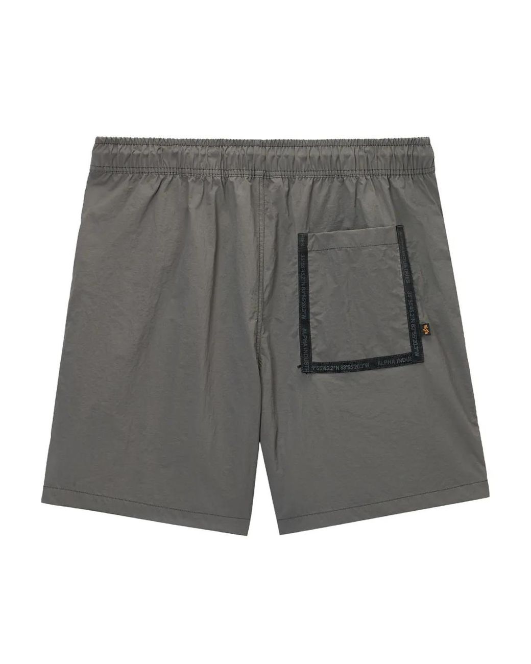 Alpha Industries Gray Patch-Detail Side-Pocket Shorts for men