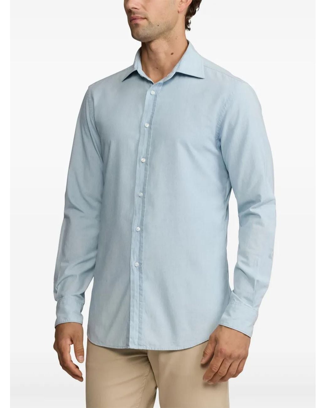 Ralph Lauren Logo-Embroidered Shirt in Blue for Men | Lyst