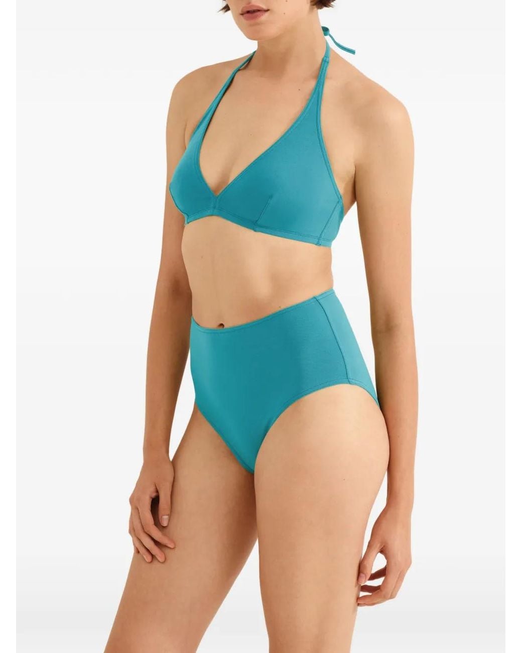 Eres Blue Gang Triangle Drawstring Bikini Top