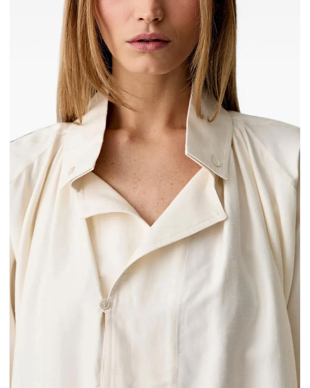 KENZO White Belted Layered-Detail Mini Dress