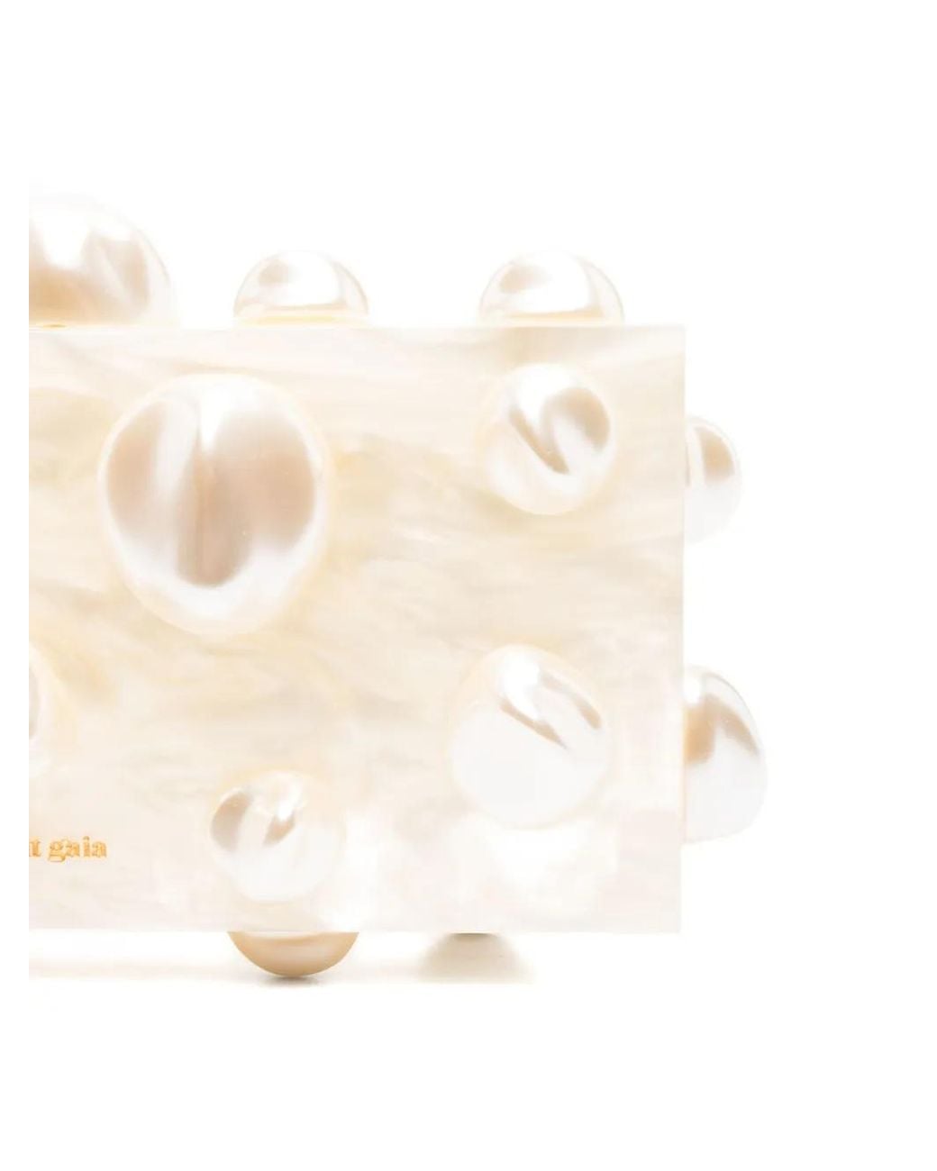 Cult Gaia Natural Orbs Pearl-Embellished Clutch