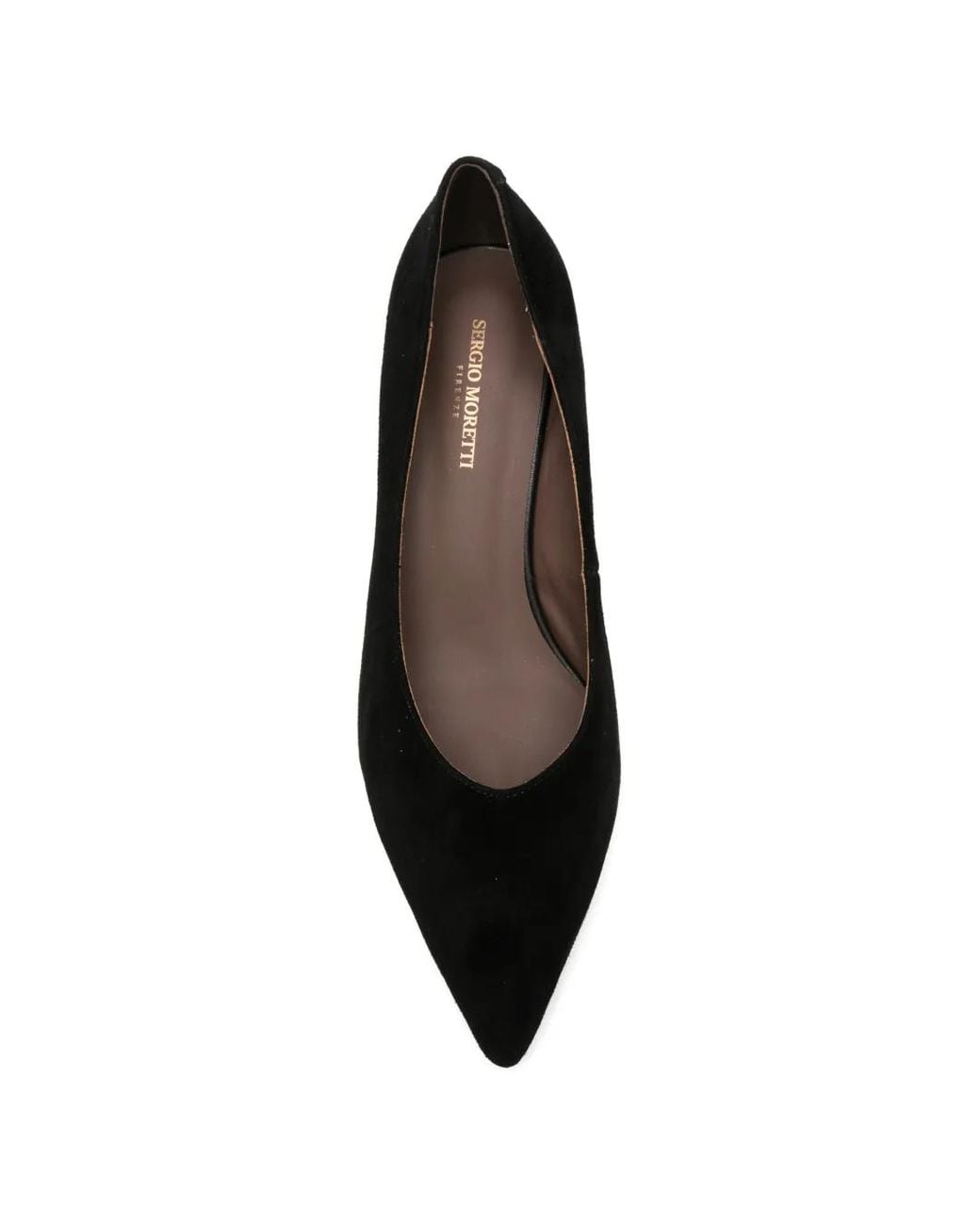 SERGIO MORETTI FIRENZE Black Pointed-Toe Block-Heel Pumps