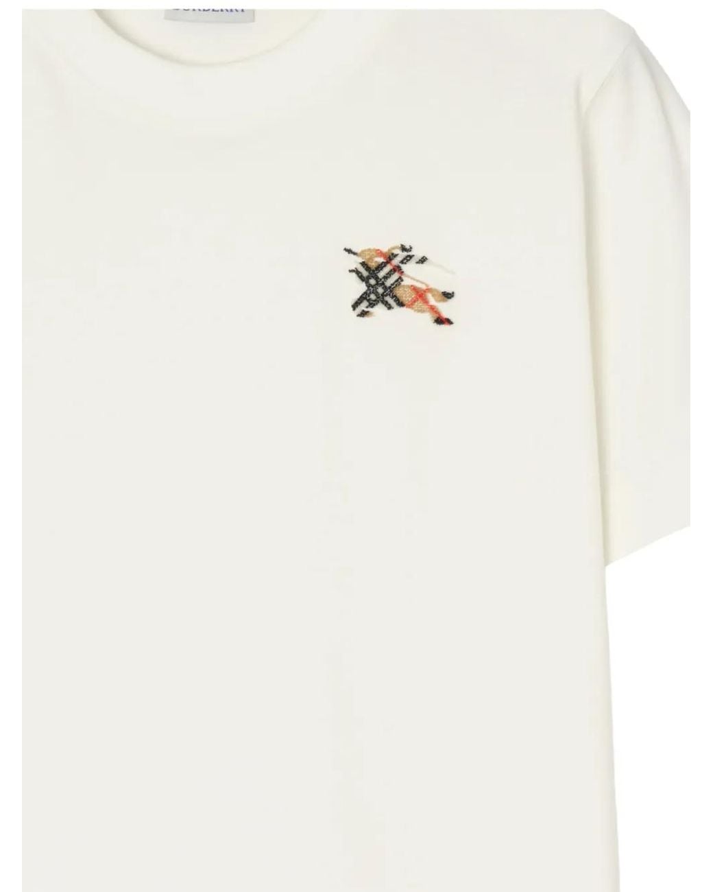 Burberry White Logo Cotton T-Shirt