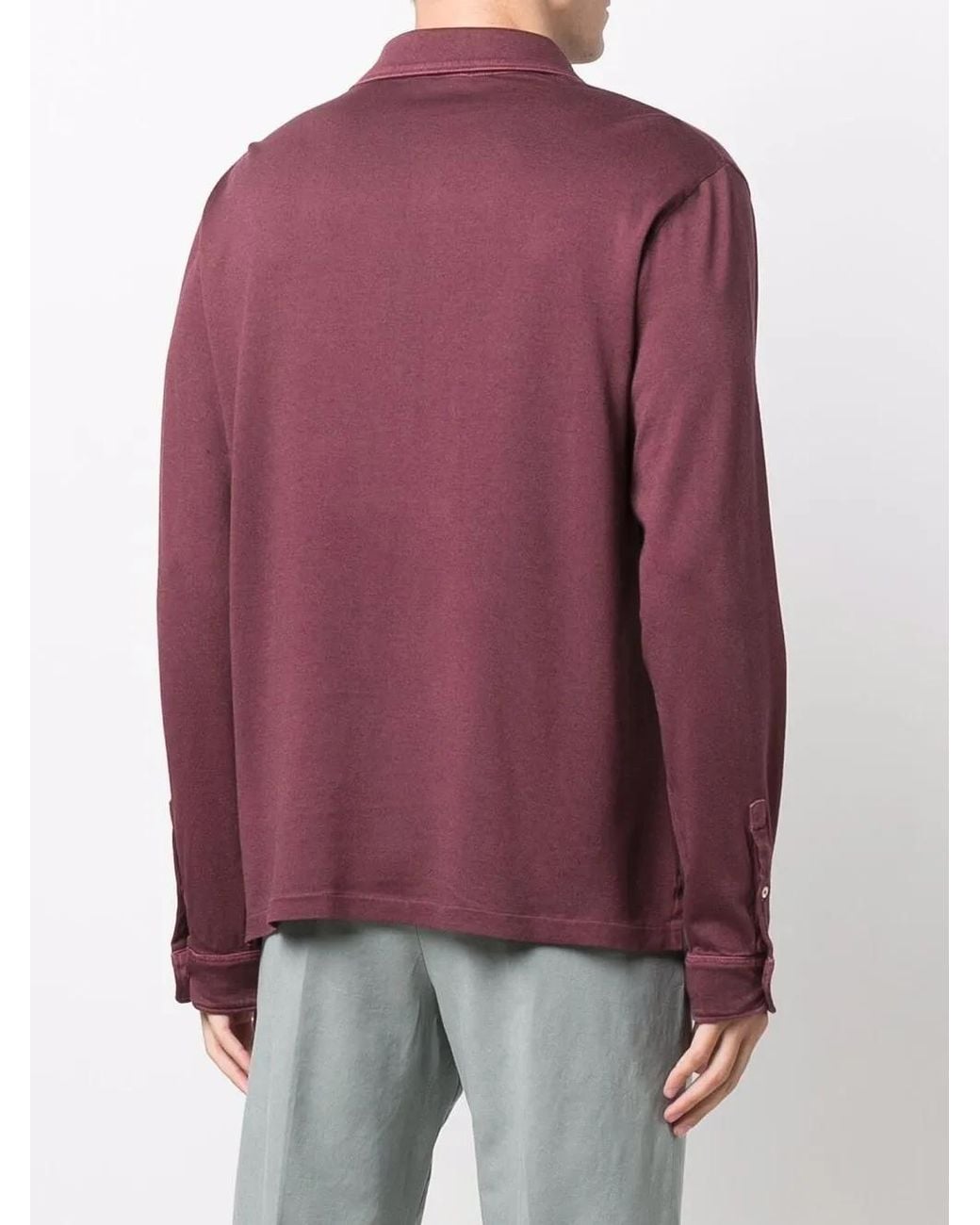 Boglioli Red Longsleeved Polo Shirt for men