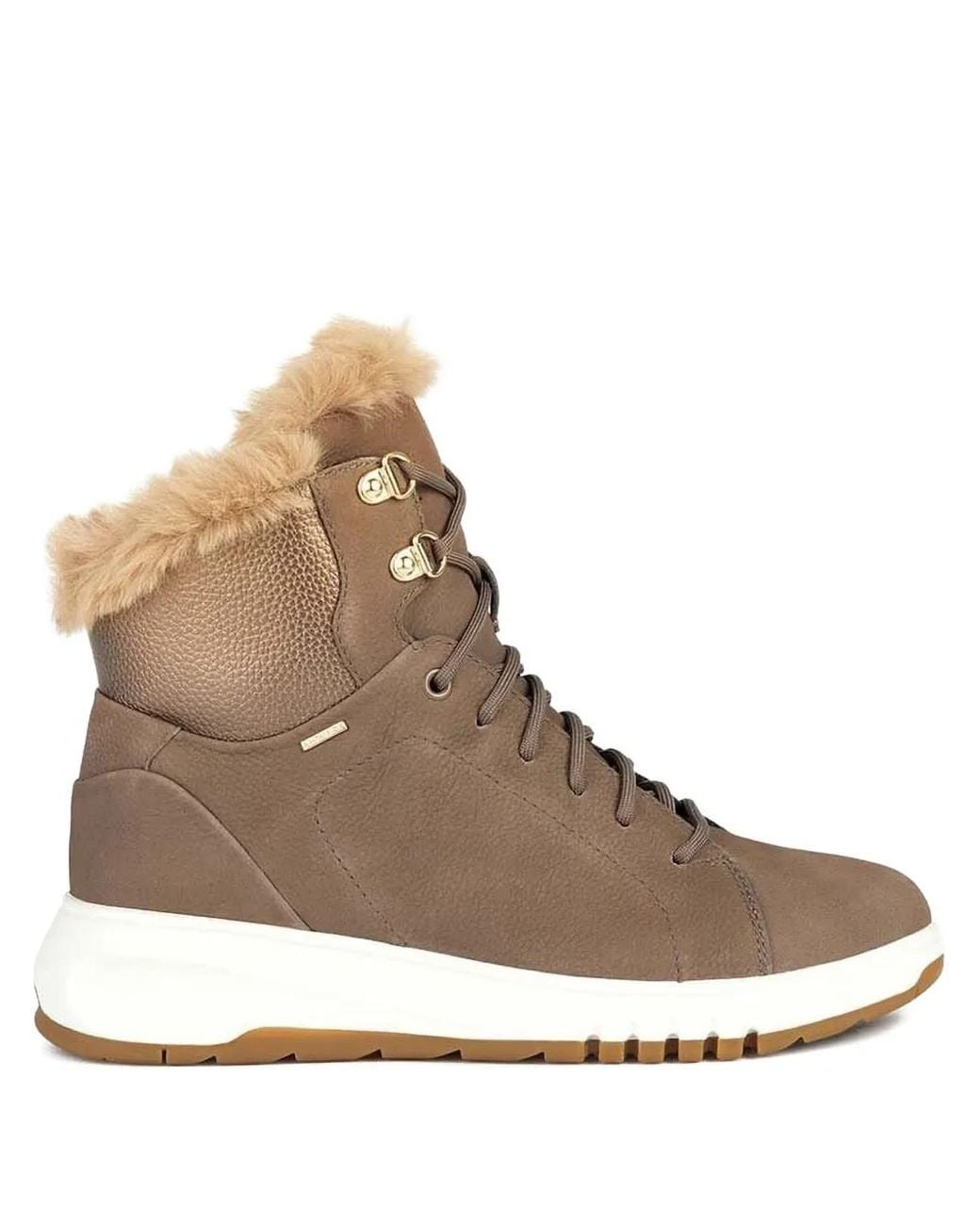 Geox Brown Trim-Detail Ankle Boots