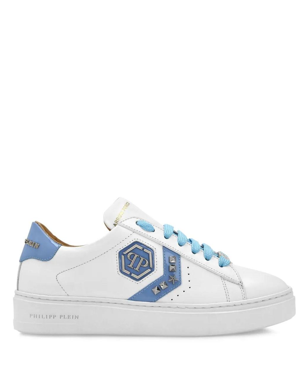 Philipp Plein Blue Arrow Force Leather Sneakers