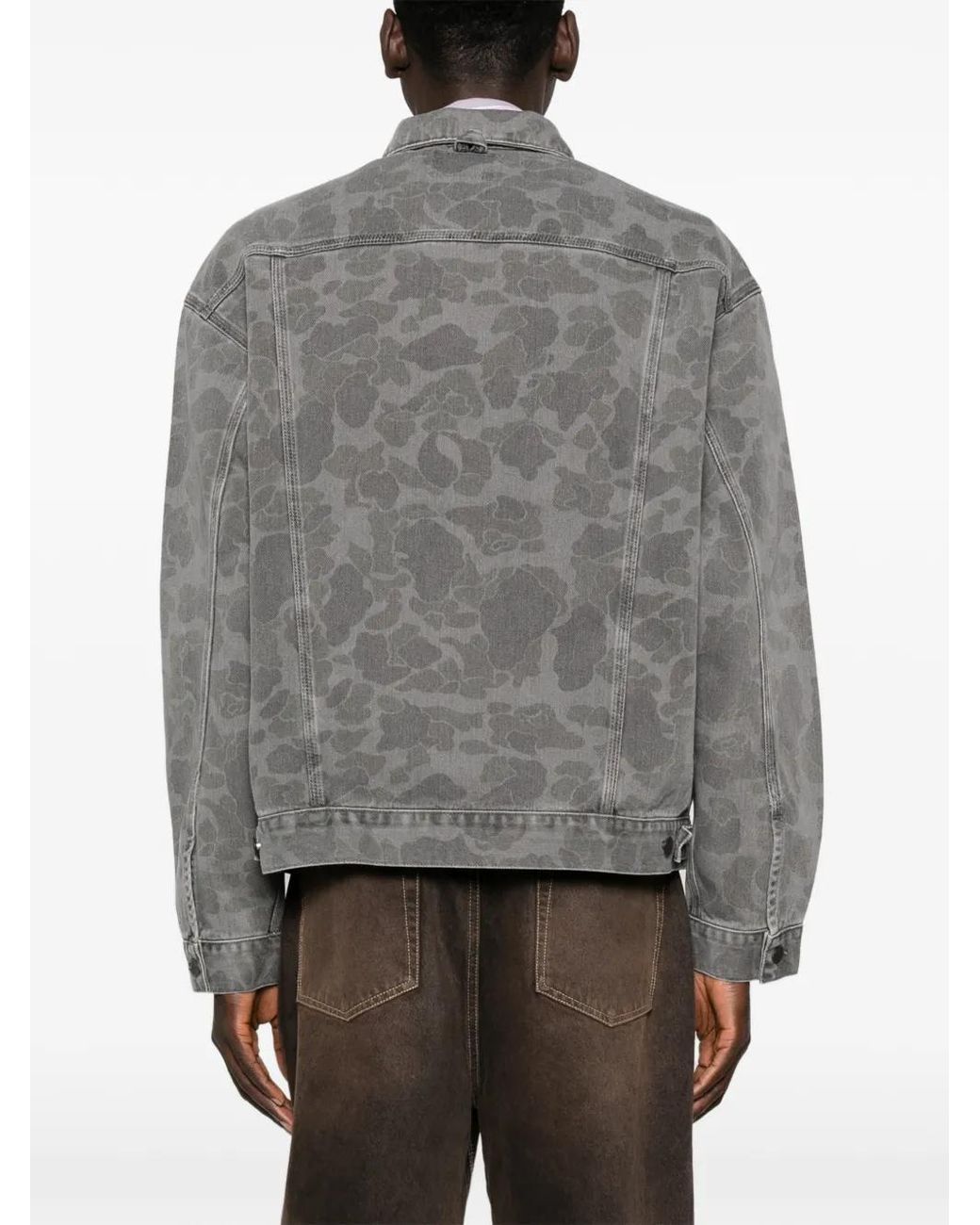 Carhartt Gray Helston Camouflage Buttoned Jacket for men