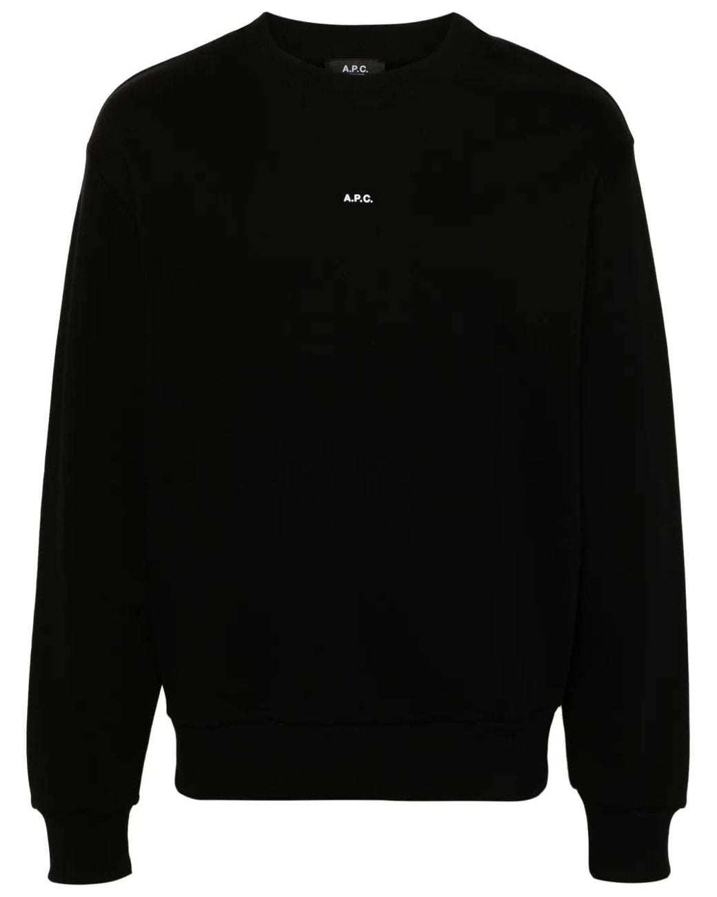 A.P.C. Black Logo-Print Cotton Sweatshirt for men
